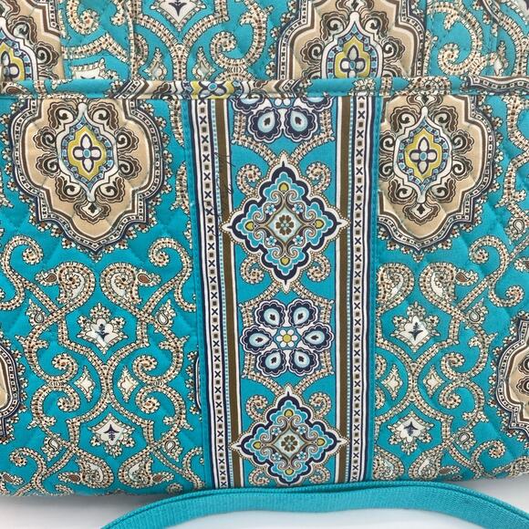 Vera Bradley Jave Blue HARDSHELL LAPTOP BRIEFCASE PORTOLIO SHOULDER BAG 17"X12" - Picture 2 of 8